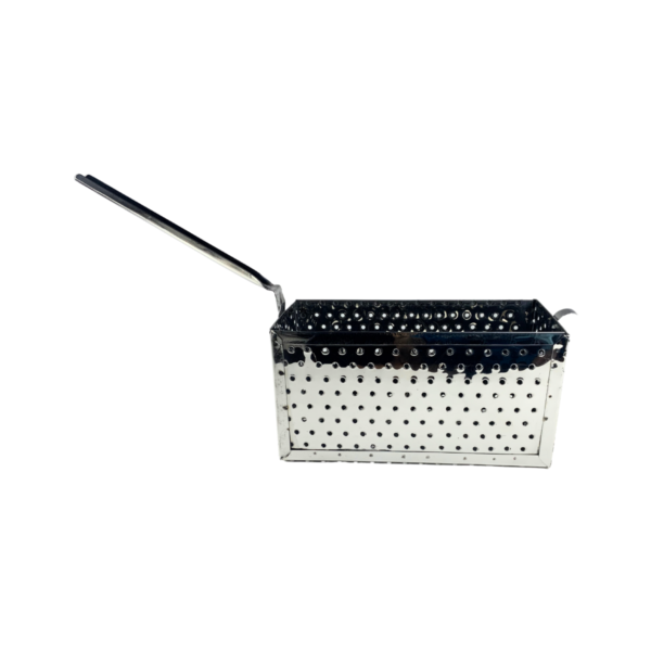 Colapasta rectangular de acero inoxidable para escurrir alimentos en cocinas profesionales