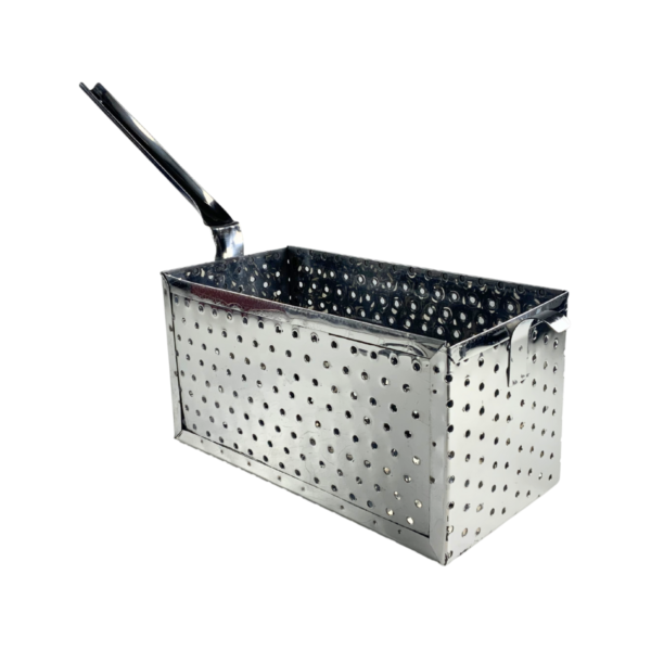 Colapasta rectangular de acero inoxidable para escurrir alimentos en cocinas profesionales