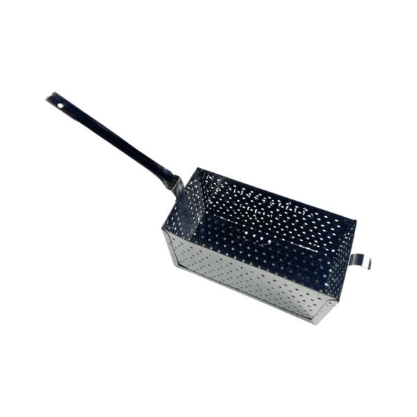 Colapasta rectangular de acero inoxidable para escurrir alimentos en cocinas profesionales